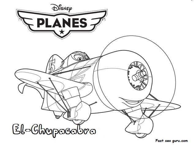 Printable planes movies el-chupacabra coloring page